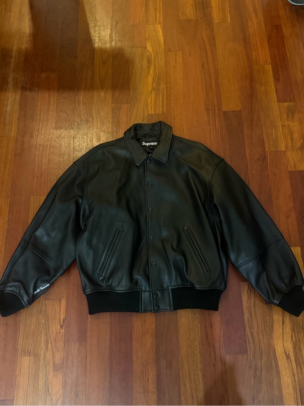 Supreme Goretex Infinium Black Leather Bomber Jacket - 2023 RARE